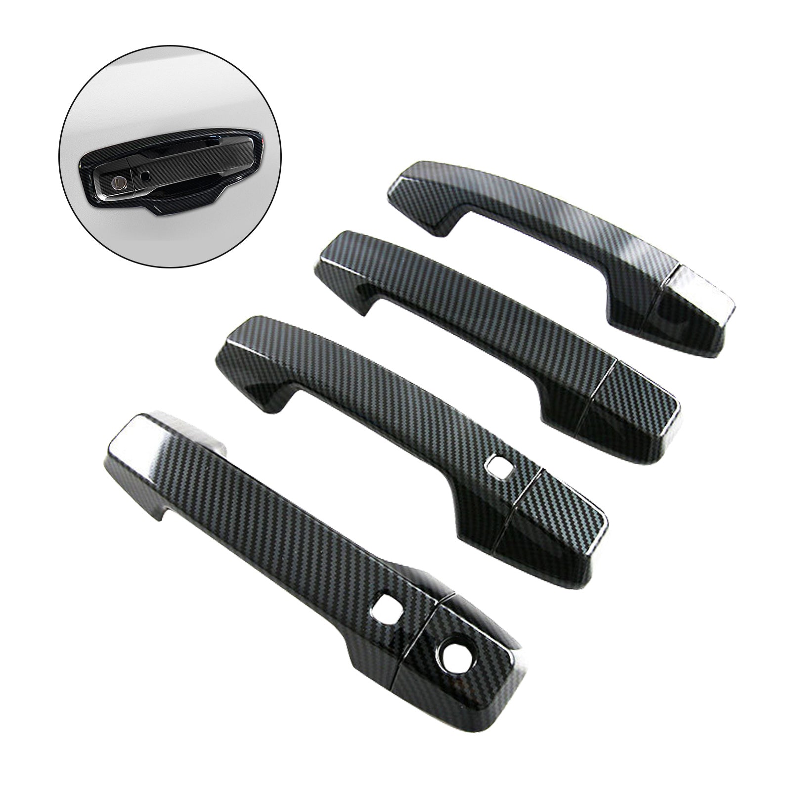 Side Door Handle Covers Suitable For Mitsubishi Triton L200 23-25 Carbon Fibre